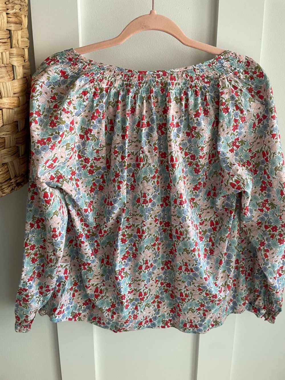 J. Crew Floral Liberty Fabric Blouse - Red & Blue - Picture 2 of 4